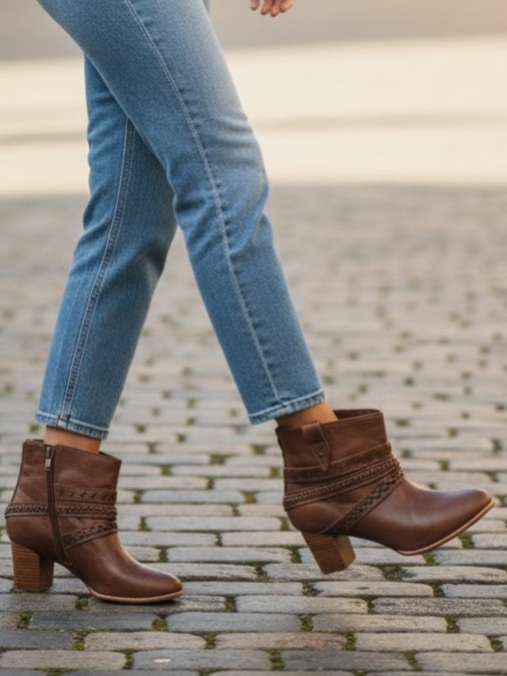 ELF Camel Wanderer Boho Style Handmade Leather Western Boots Size 8
